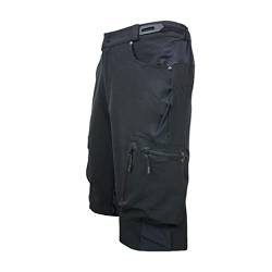 SUKUTU Herren Radlerhose Kurze Hosen MTB Hose Fahrradhose Mountainbike Hose Baggy Bike Shorts, Black, XXL von SUKUTU