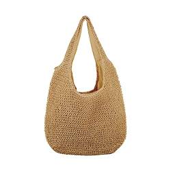 SUTUKU Frauen Große Stroh Rattan Strandtasche Hobo Handtaschen Griff Sommer Handgewebte Stroh Geldbörse von SUKUTU