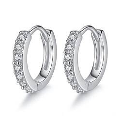 1 Paar Silber Ohrringe Zirkonia Ohrringe Creolen Damen Geschenke Damen/Herren Ohrringe Creolen Silber von SULIUDAJI