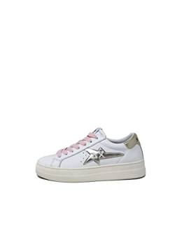 SUN68 Damen Sneaker Z32221 aus weißem und goldenem Leder, Weißgold, 39 EU von SUN68