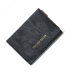 SUNAVY Geldbörse Damen Kleine Retro Leder Portmonee Damen Große Kapazität Portemonnaie Viele Fächer Stylisch Tri-Fold Geldbeutel Damen Klein mit Münzfach (Schwarz) von SUNAVY