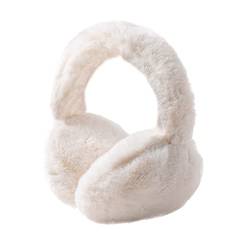 SUNBORRY Kunstpelz Ohrenschützer für Damen Faltbare Pelzige Ohrenwärmer für Winter (Weiß) von SUNBORRY