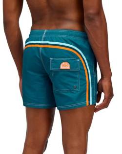 SUNDEK Herren Boardshorts mit elastischer Taille, 35,6 cm, Länge 12,7 cm Schrittlänge, 01203 - Teal 03, Small von SUNDEK