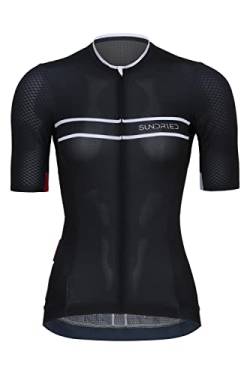 SUNDRIED Frauen mit kurzem Ärmel Pro Cycle Jersey Ladies Roadbike Radfahren Top MTB -Shirt (Schwarz S) von SUNDRIED