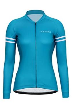SUNDRIED Frauen mit langem Ärmeln Rady Jersey Damen Turquoise Rading Bike Cycling -Hemd MTB Top (türkiser XL) von SUNDRIED