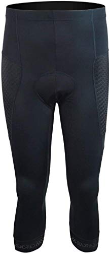 SUNDRIED Herren 3/4 Länge Padded Zyklus Tights Premium-Bike, Kleidung, Luxus Italienisch Rennrad MTB Fabrics (Schwarz, XL) von SUNDRIED