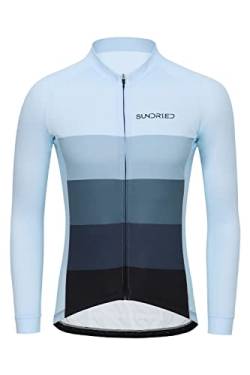 SUNDRIED Herren -Eisblau -Zyklus -Trikot mit langem Ärmeln mit dem Fahrrad mit dem Fahrrad mit dem Top Mountain Bike Hemd für Männer (EIS) von SUNDRIED