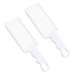 2-Pcs Fade Kämme, professioneller Friseur Haarschnittkamm hitzebeständiger Clipper Kamm, der flachen Spitzenkamm gebogenen Positionierungskamm für Männer Salon Styling Tools mischt (size:2pcs) von SUNERLORY