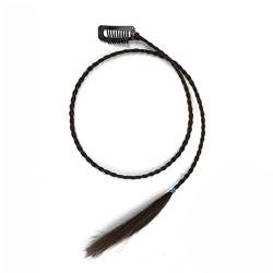 Clip in Pony Baby Braid Hair Extensions 1/2 Pcs Baby Braids Front Side Bang 22inch Long Braided Clip in Hair Extensions Natürliches Kunsthaar for Frauen Mädchen fringe bang extension (Color : DK-A2, von SUNESA