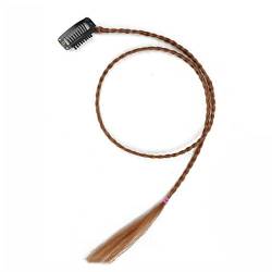 Clip in Pony Baby Braid Hair Extensions 1/2 Pcs Baby Braids Front Side Bang 22inch Long Braided Clip in Hair Extensions Natürliches Kunsthaar for Frauen Mädchen fringe bang extension (Color : DK-A5, von SUNESA