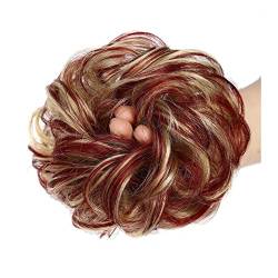 Haarteil Haargummi Brasilianisches Echthaar Messy Bun Chignon Extension Fluffy Bun Hair Scrunchies Extension Curly Wellig Messy Remy Echthaar Extensions Chignon for Frauen Haarteil Hochsteckfrisuren / von SUNESA