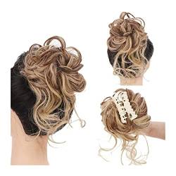 Haarteil Haargummi Synthetische lockige gewellte Haarverlängerung Messy Claw Clip Chignon Hair Bun Curly Wig Claw in Dutt Messy Chignons Haarverlängerungen for Frauen Haarteil Hochsteckfrisuren / Haar von SUNESA