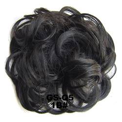 Haarteile Haarknoten 1 STÜCKE Chaotisch Haarknoten Haargummis Verlängerung Lockig Gewellt Chaotisch Synthetisch Zerzaust Hochsteckfrisur Chignon Haarteil for Frauen Mädchen Brötchen Haare (Color : 1B von SUNESA