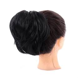 Haarteile Haarknoten Chaotisch Dutt Haarteil Gefälschte Dutt Haargummis Synthetische Kurze Gerade Donut Chignon Pferdeschwanz Verlängerung Gummiband Haarknoten Haargummi for Frauen Mädchen Brötchen Ha von SUNESA