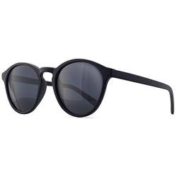 SUNGAIT Damen Retro Polarisierte Sonnenbrille Mit TR90 Rahmen Sonnenbrille Vintage Round Style für UV400 Schutz(Schwarz/Grau)-SGT166 von SUNGAIT