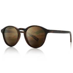 SUNGAIT Damen Retro Polarisierte Sonnenbrille Mit TR90 Rahmen Sonnenbrille Vintage Round Style für UV400 Schutz (Bernstein Rahmen (Mattes Finish)/Braun Linse) von SUNGAIT