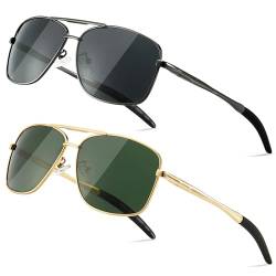 SUNGAIT Polarized Herren Sonnenbrille Durable Metallrahmen für Angeln Driving Golf von SUNGAIT