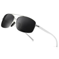 SUNGAIT Ultraleichte Rechteckig Sonnenbrille Herren Polarisierte UV400-Schutz SGT458YH DE von SUNGAIT