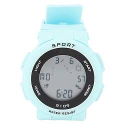SUNGOOYUE Uhr, Leuchtender Alarm, wasserdichte Elektronische Uhr mit Wasserdichtigkeit für Outdoor-Sportarten für (Hellblau) von SUNGOOYUE