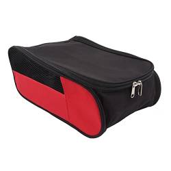 Tragbare Golfschuhtasche, Staubdichte, Atmungsaktive, Langlebige Golfschuh-Aufbewahrungstasche für Reiseausrüstung von Männern und Frauen(Schwarz Rot) von SUNGOOYUE