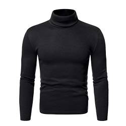 SUNNSEAN Herren Langarmshirts Rollkragenpullover Regular Fit Rollkragen Pullover Baumwolle Sweatshirt Unterzieh Elastisch Einfarbig Langarmshirts von SUNNSEAN