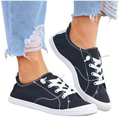 SUNNSEAN Sneaker Damen Leicht Flache Schuhe Atmungsaktive Stoffschuhe Elegante Frauen Schnürhalbschuhe Laufschuhe Sommer Herbst Outdoor Walkingschuhe Halbschuhe von SUNNSEAN