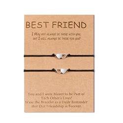 SUNSH 2pcs Beste Freunde Armband Freundschaft BFF Beasts Paar Abstand Passende Einstellbare Beziehungsarmbänder Geschenke für ihn Seine Freundin Freund von SUNSH