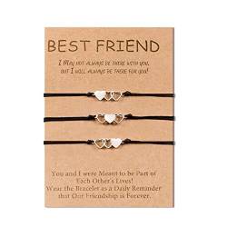 SUNSH 3pcs Beste Freunde Armband Freundschaft BFF Beasts Paar Abstand Passende Einstellbare Beziehungsarmbänder Geschenke für ihn Seine Freundin Freund von SUNSH