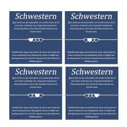 SUNSH 4Pcs Schwestern Armbänder Edelstahl Liebe Armbänder Gibt 3 Einstellbare Beste Freund Geschenke 3 Freundschaft Karten Graduierung Geschenk Weibliche Freundschaftsarmband Damen von SUNSH