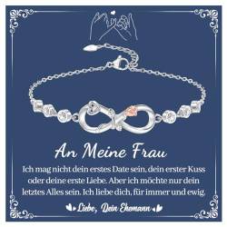 SUNSH Damen Armbänder Schmuck Damen Infinity Armband Damen 925 Silber Rose Geschenke Für Frau Armbänder Silber Verstellbar Armkette Valentinstag Geburtstags Weihnachten von SUNSH