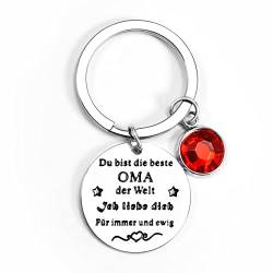 SUNSH Oma Schlüsselanhänger Geburtstag Geschenke Für Oma Von Enkel Enkelin Geschenke zum Muttertag Großmutter Geschenk Weihnachten Muttertag Geschenk Graviert mit Du bist die beste OMA von SUNSH