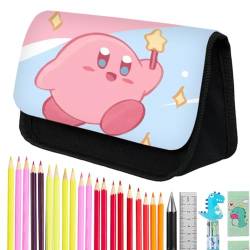 SUNSK Anime Federmäppchen für Kirby Cartoon Federmappe Bleistiftbeutel Große Kapazität Briefpapier Pouch Stifte Etui Mäppchen für Mädchen Schul und Büro von SUNSK