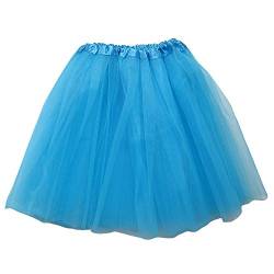 SUNTRADE 3-lagiger Tüllrock Ballerina Tutu Tanzrock Mädchen Damen, Blau, M/L von SUNTRADE