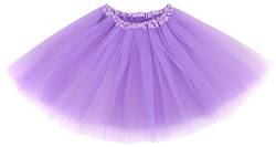 SUNTRADE 3-lagiger Tüllrock Ballerina Tutu Tanzrock Mädchen Damen, Violett, M/L von SUNTRADE