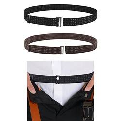 SUOSDEY 2 Pack Hemd Bleiben Gürtel, halten Business Hemd versteckt für Mann Frauen, justierbarer Tuck Gürtel für ordentlichen Look,Schwarz von SUOSDEY