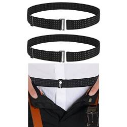 SUOSDEY 2 Pack Hemd Bleiben Gürtel, halten Business Hemd versteckt für Mann Frauen, justierbarer Tuck Gürtel für ordentlichen Look,Schwarz von SUOSDEY