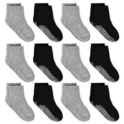 SUOSDEY Stoppersocken Kinder 12 Paar Rutschfeste Socken Baumwolle Antirutschsocken Kinder ABS Rutschfeste Socken für 3-5 Jahre von SUOSDEY