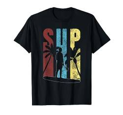 Herren Retro SUP Shirt Für Männer Palmen Stand Up Paddle T-Shirt von SUP Stand Up Paddling T-Shirts by KaMi