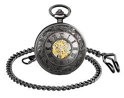 SUPBRO Damen Herren Taschenuhr Handaufzug Mechanische Kettenuhr Uhr Automatik Pocket Watch mit Halskette Pullover Kette von SUPBRO