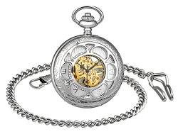 SUPBRO Damen Herren Taschenuhr Loch Analog Mechanische Kettenuhr Uhr Pocket Watch mit Halskette Pullover Kette Digital von SUPBRO