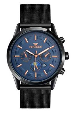 SUPBRO Herren Uhr Männer Edelstahl Wasserdicht Designer Armbanduhr Datum Leuchtende Analog Business Uhr mit Mesh-Armband von SUPBRO