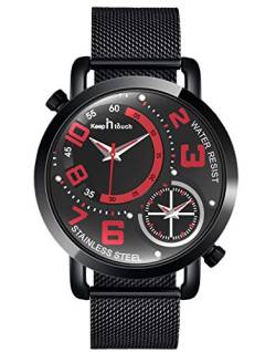 SUPBRO Herren Uhr Männer Edelstahl Wasserdicht Quarz-Armbanduhr Analog Zifferblatt Business Uhr Multifunktions-Anzeige von SUPBRO