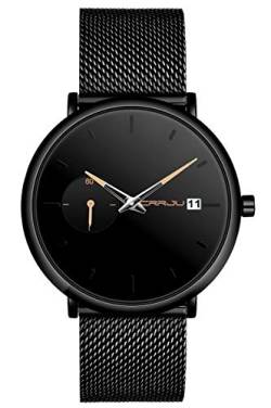 SUPBRO Herren Uhr Männer Edelstahl Wasserdicht minimalistische Armbanduhr Analog Zifferblatt Business Uhr Datum Dünne Chronograph von SUPBRO