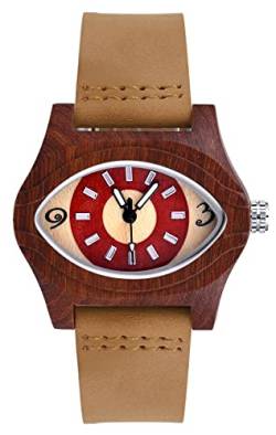 SUPBRO Holzuhren Damen Holzuhr Natur Hölzerne Uhr Analoge Japanisch Quarzwerk Uhren mit Lederband für Damen von SUPBRO