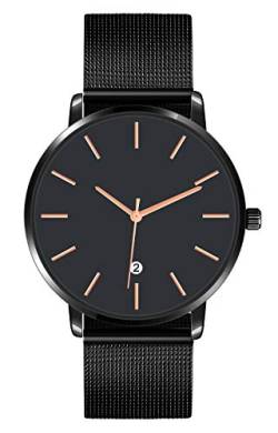 SUPBRO Uhren Herren Mode Edelstahl Wasserdicht Analoger Quarzuhr Auto-Kalender Geschäft Kleid Armbanduhr Männer Datum von SUPBRO