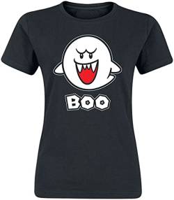 SUPER MARIO Boo Frauen T-Shirt schwarz L von SUPER MARIO