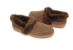 Lammfell Pantoffel Slipper Damen Hausschuhe mit Australischen Lammfell, beige - Sand mit beigen Fell mit biegsamer Comfort Sohle - sehr warm (Braun - Beige, 37) von SUPER s6x