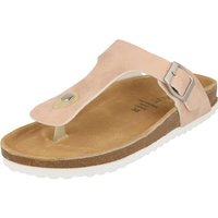 SUPERSOFT 274-613 Damen Schuhe Komfort Pantoletten Lederfußbett Rosegold Zehentrenner von SUPERSOFT