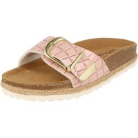 SUPERSOFT 274-870 Damen Schuhe Pantolette Fußbett Schnalle Reptildesign Rosa Pantolette von SUPERSOFT