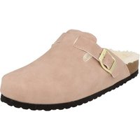 SUPERSOFT Damen warme Clogs 522-506 Pantoffeln gefüttert Hausschuh Schnalle, gepolstert von SUPERSOFT